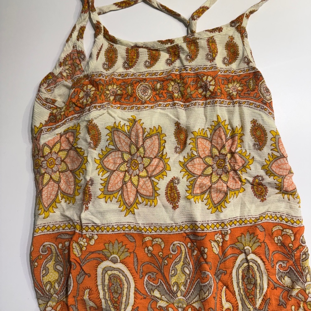 MINKPINK Orange and Cream Floral Camisole